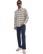Long Sleeve Curved Yoke Button Up Shirt