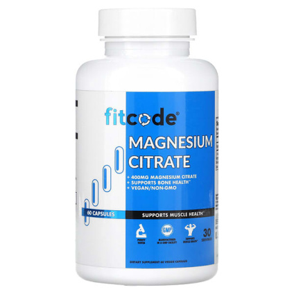 fitcode, цитрат магния, 60 вегетарианских капсул (200 мг в 1 капсуле)