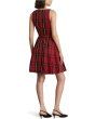 Plaid Belted Taffeta Cocktail Dress