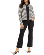 Striped Fringe Mix Femme Knit Jacket