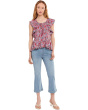 Petite Flutter Sleeve Peplum Woven Top with Ties
