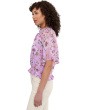 Ruffle Raglan Keyhole Tie Top