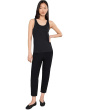 Washable Stretch Crepe Slim Crop Pants With Slit