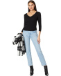Enid 3/4 Sleeve V-Neck Crop Tee