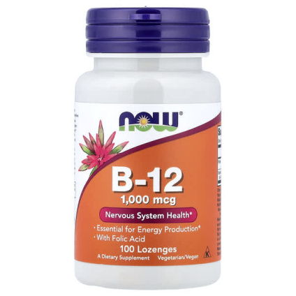 NOW Foods, витамин B12, 100 пастилок