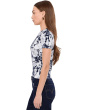 Floral Cotton-Blend Short Sleeve Sweater