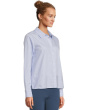Long Sleeve Button Front Stripe Shirt With Front Seam Detail
