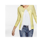 Designer-Cardigan, gelb-wei_