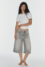 Zara ШОРТЫ-БЕРМУДЫ JORTS МЕШКОВАТЫЙ ДЖИНСОВЫЙ TRF светло-серый