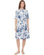 Short Sleeve Floral Cotton A-Line