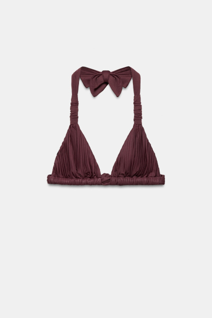 Zara ТРЕУГОЛЬНЫЙ ТОП-БИКИНИ СО СКЛАДКАМИ 505763659-700-1