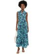 Floral Sleeveless Collared Button-Down Dress