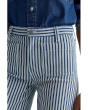 Kassie Mid-Rise Wide Leg Crop in Nordic Stripe Indigo Multi
