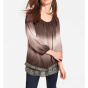 Batikbluse, taupe-sand