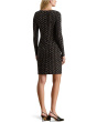 Geo-Print Stretch Jersey Boatneck Dress