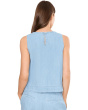 Lightweight Organic Cotton Denim Round Neck Shell