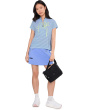 Short Sleeve Strings Design Zip Neckline