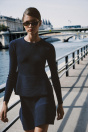 Zara ТРИКОТАЖНАЯ МИНИ-ЮБКА С БАСКОЙ темно-синего цвета