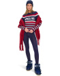 Cozy Leggings Navy Race Stripe Knit