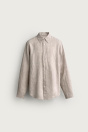 Zara РУБАШКА ОБЫЧНОГО ПОКРОЯ ИЗ 100% ЛЬНА Светло-бежевого ЦВЕТА