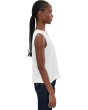 Petite Sleeveless V-Neck Woven-To-Knit Top