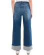 Morgan Mid-Rise Cuffed Crop Wide Leg Jeans With Trim 30" Inseam