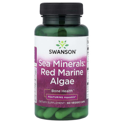Swanson, Sea Minerals, красные морские водоросли, 60 растительных капсул