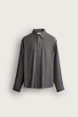 Zara Рубашка из плиточного купро-микса серого цвета