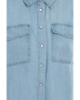 Petite Long Sleeve Denim Shirt With Pockets