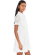 Short Sleeve Eyelet Collared Babydoll Dress
