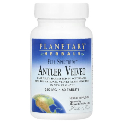 Planetary Herbals, Full Spectrum™, бархатистый олень из рогов, 60 таблеток (250 мг в 1 таблетке)