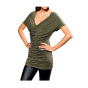 Designer-Shirt m. Raffungen, oliv