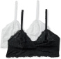 Amazon Essentials Damen BH ohne Bügel Triangel Bralette aus weicher Stretchspitze Nicht gepolstert, 2er-Pack
