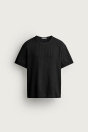 Zara Футболка С ВАФЕЛЬНОЙ ТЕКСТУРОЙ черного цвета
