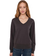 Long Sleeve Deep-v Neck Sweatshirt