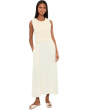 Sleeveless Crew Neck Tie Back Sweater Woven Dress