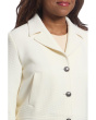 Top Knotch - Button Closure Crop Jacket with Back Elastic Detail