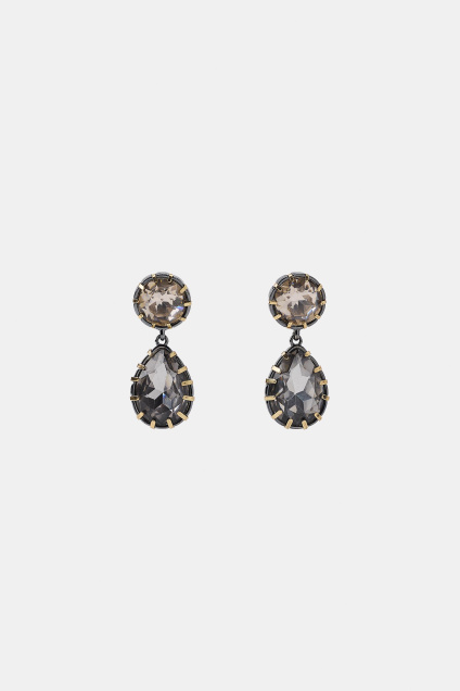 Zara МЕТАЛЛИЧЕСКИЕ СЕРЬГИ С ДРАГОЦЕННЫМИ КАМНЯМИ 527316493-807-3