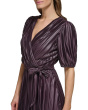 Short Balloon Sleeve Coated Dress