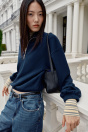 Zara Темно-синяя ТОЛСТОВКА С МЕТАЛЛИЧЕСКОЙ ЗАСТЕЖКОЙ-молнией