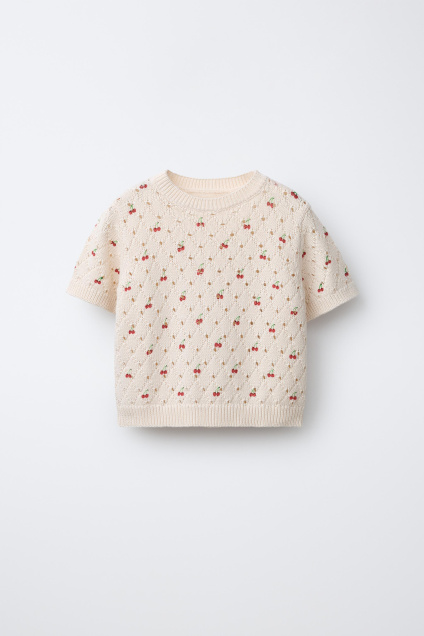 Zara ВЯЗАНЫЙ СВИТЕР С ВИШНЯМИ 502297775-712-7