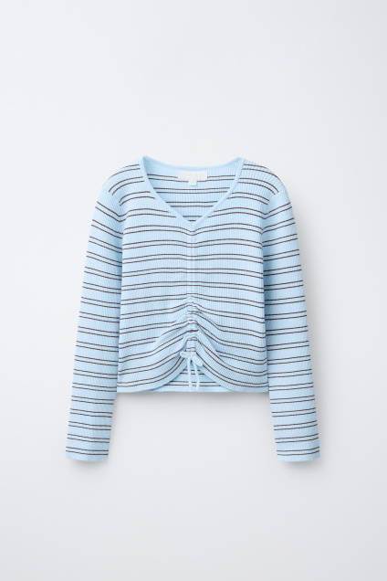 Zara ТРИКОТАЖНЫЙ СВИТЕР в РУБЧИК с ОБОРКАМИ 525288269-104-7