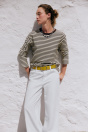 Zara ФУТБОЛКА В ПОЛОСКУ С ДЛИННЫМИ РУКАВАМИ Brown Stripes