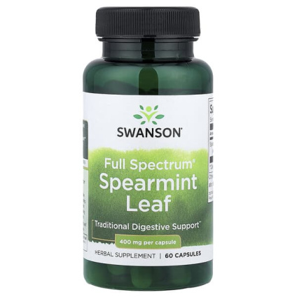 Swanson, Full Spectrum®, лист мяты кудрявой, 400 мг, 60 капсул