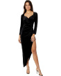 Long Sleeve Sweetheart Side Drape Gown