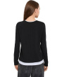 Paneled Hem Long Sleeve Crew