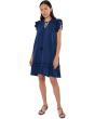 Petite Flutter Sleeve Ruffled Dress
