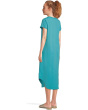 Short Sleeve Maxi Shirttail Crew Neck Dress