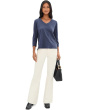 3/4 Sleeve Wide V-Neck Boxy Tee
