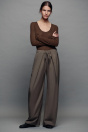 Zara БРЮКИ С ДЕКОРАТИВНЫМИ СКЛАДКАМИ ZW COLLECTION коричнево-коричнево-серые